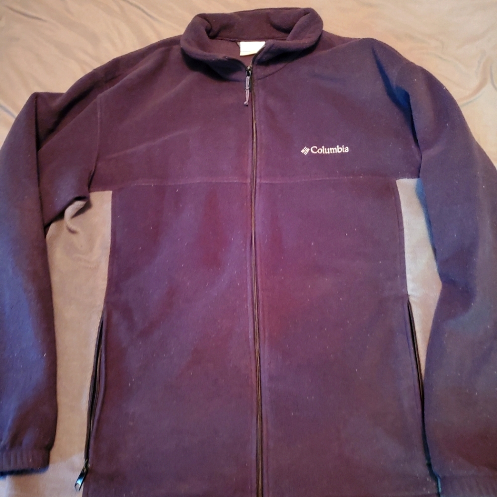 Mens Columbia Dark Gray and Light Gray Fleece